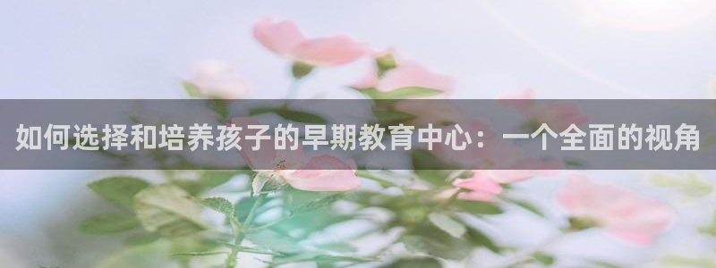 天狮娱乐h 判官：如何选择和培养孩子的早期教育中心：一个全面的视角